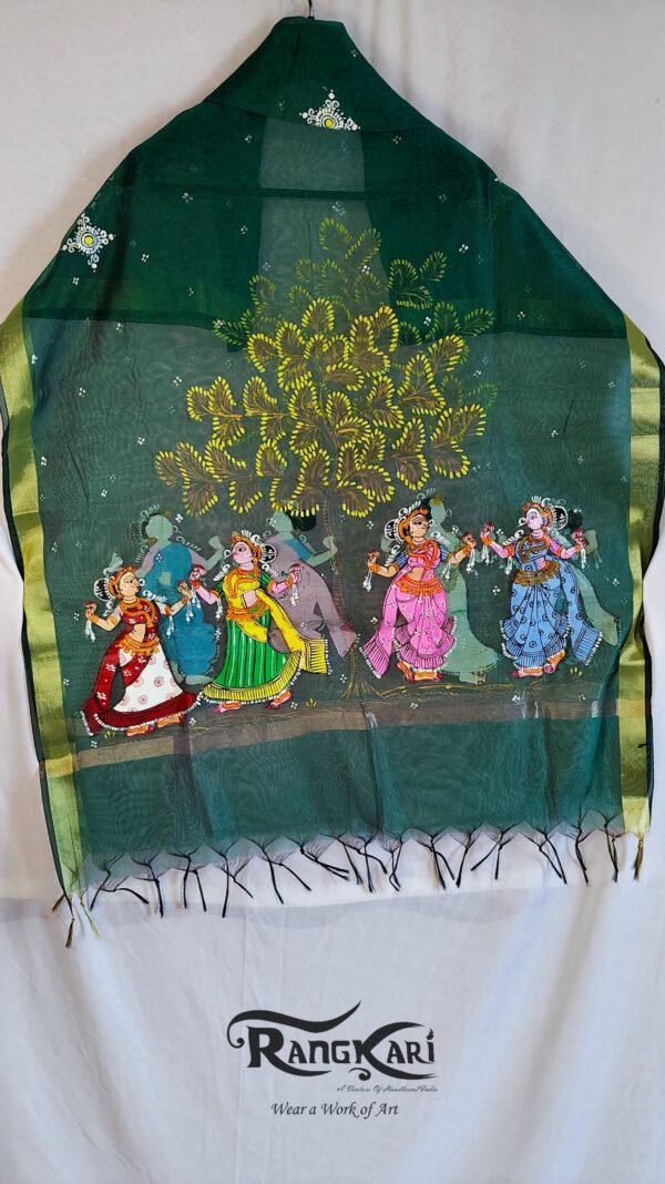"NRITYA PALLAVI" Hand Painted Dupatta - Image 3