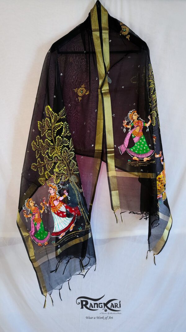 "NRITYA RATRI" Hand Painted Dupatta - Image 2