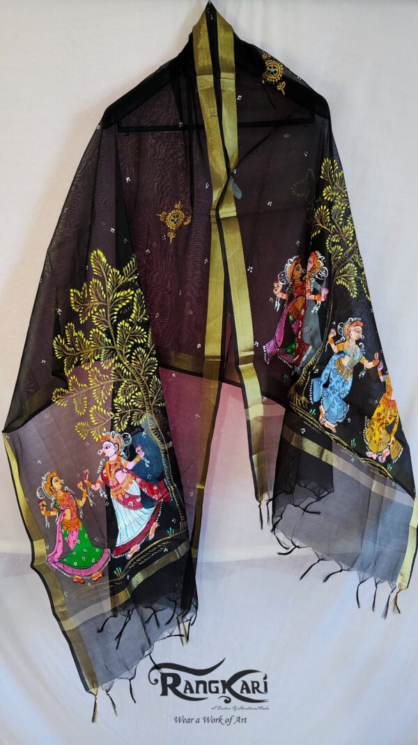 "NRITYA RATRI" Hand Painted Dupatta - Image 3