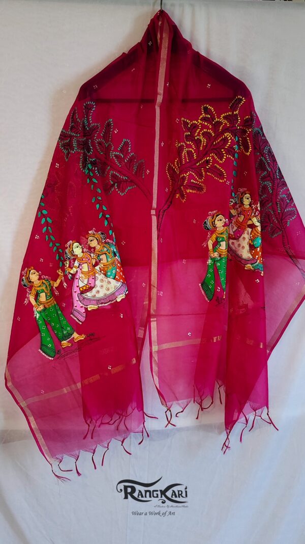 "DOLI LEELA" Hand Painted Dupatta - Image 2