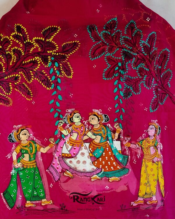 "DOLI LEELA" Hand Painted Dupatta - Image 3