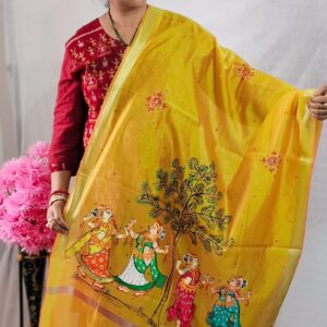 "NRITYA TARANGINI" Hand Painted Dupatta