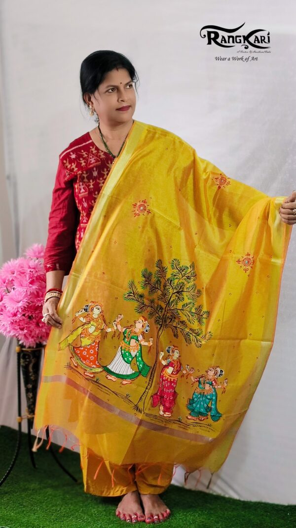 "NRITYA TARANGINI" Hand Painted Dupatta