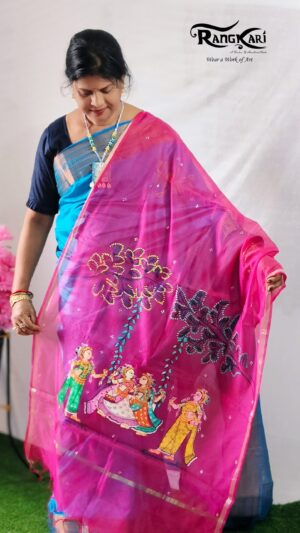 DOLI LEELA Hand Painted Dupatta - Gopiyan Doli Design
