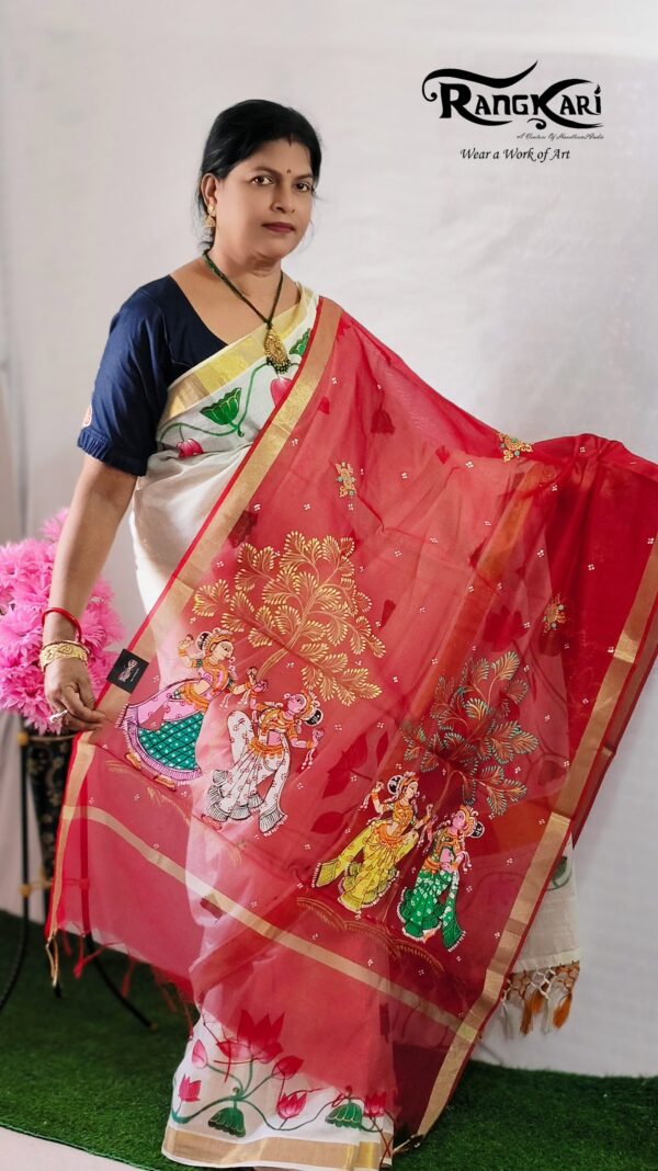 "NRITYA VATIKA" Hand Painted Dupatta