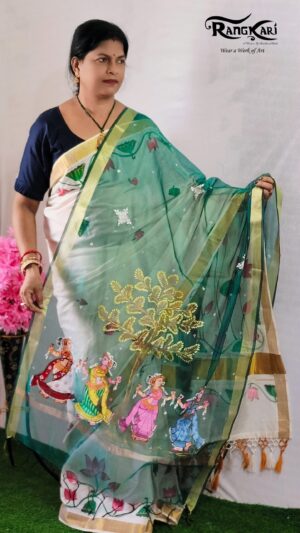 NRITYA PALLAVI Hand Painted Patachitra Dupatta
