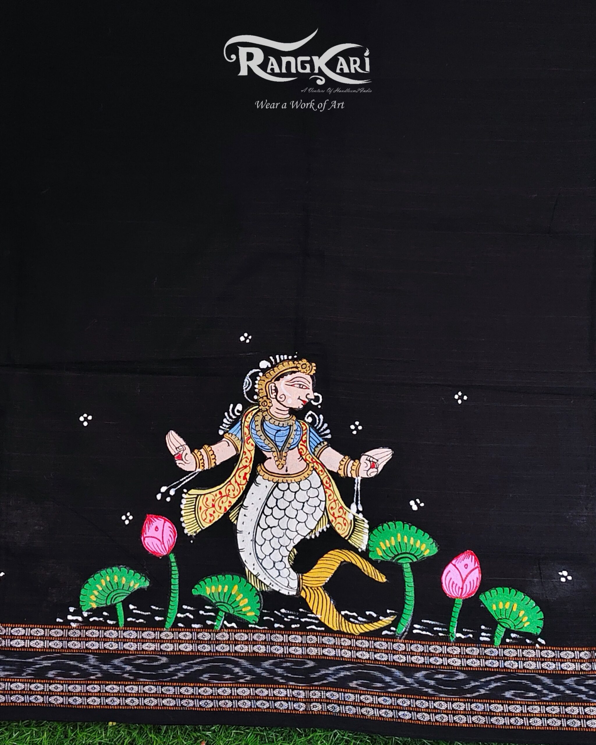 "SAMUDRA SUNDARI" Hand Painted Blouse Piece