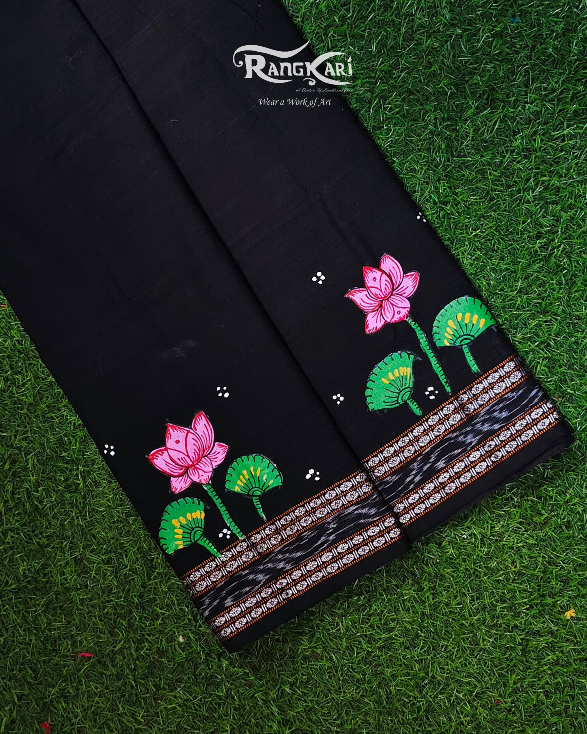 "SAMUDRA SUNDARI" Hand Painted Blouse Piece - Image 2