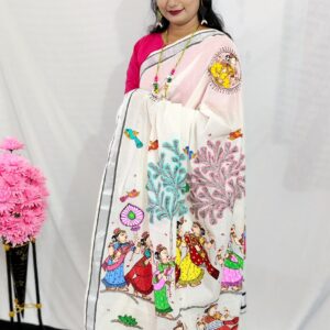 "JHULAN RAAS" Kerala Kasavu Cotton Saree