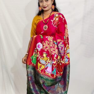 "RANG REKHA"
Hand-Painted Pattachitra Saree