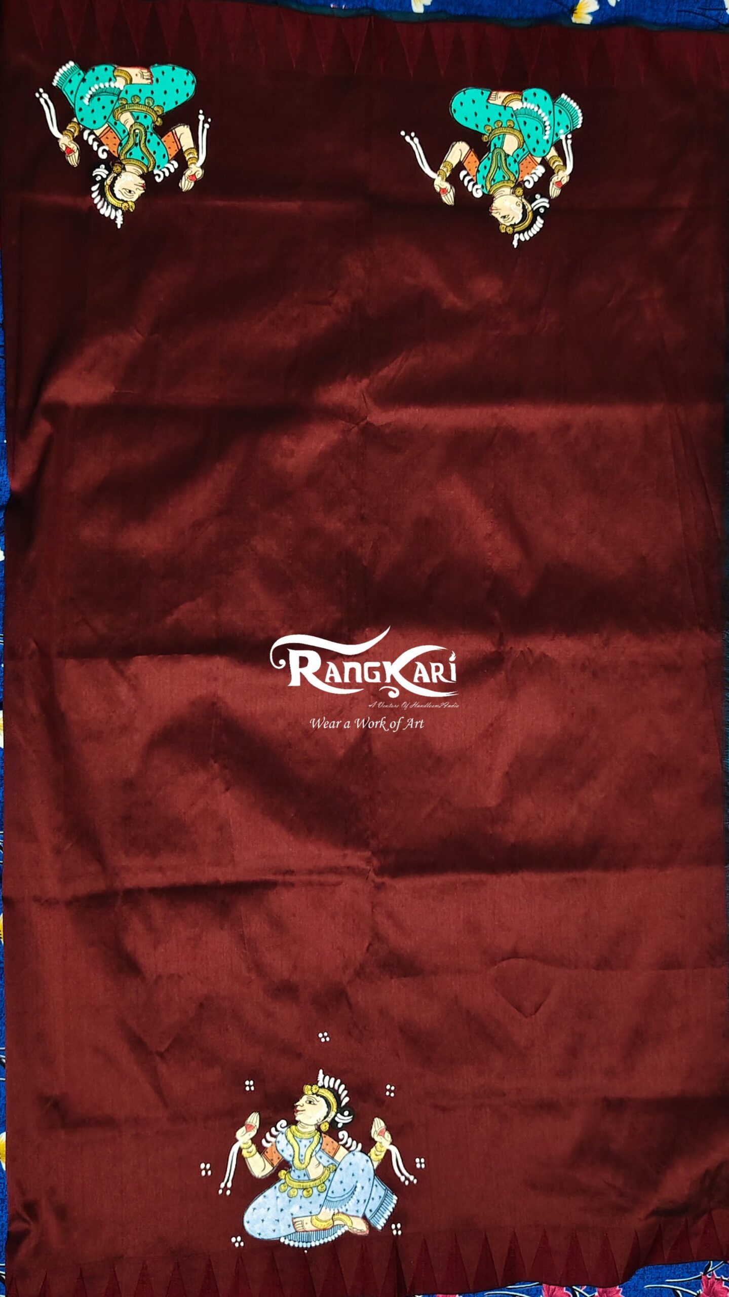 "PALKI BIDAI" Hand-Painted Pattachitra Saree - Image 6