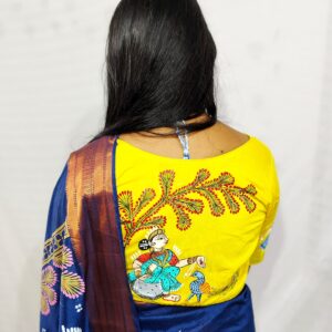 "MAYURA NRITYA" Hand Painted Pattachitra Blouse