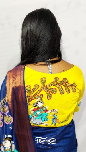 MAYURA NRITYA Hand Painted Pattachitra Blouse