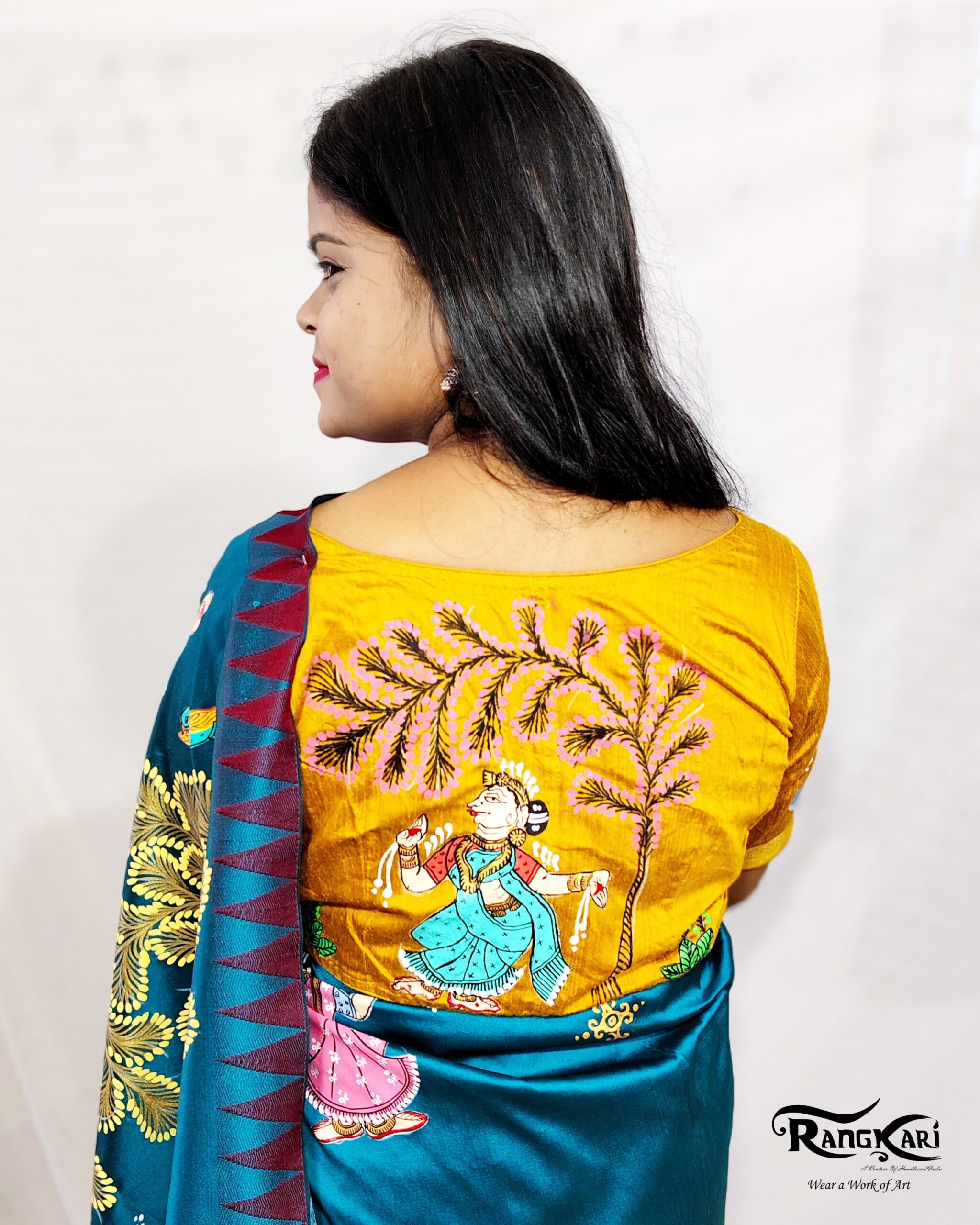 "RADHA VILASINI" Hand Painted Pattachitra Blouse