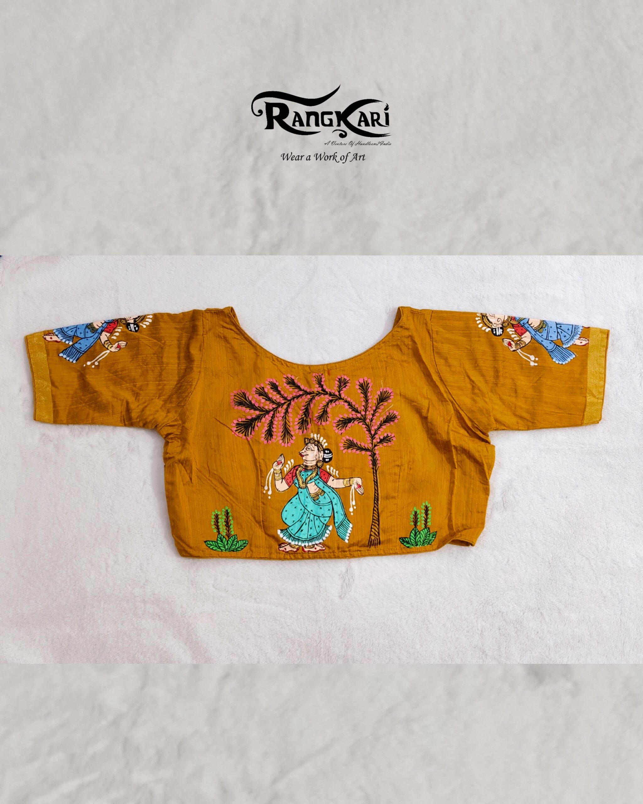 "RADHA VILASINI" Hand Painted Pattachitra Blouse - Image 2