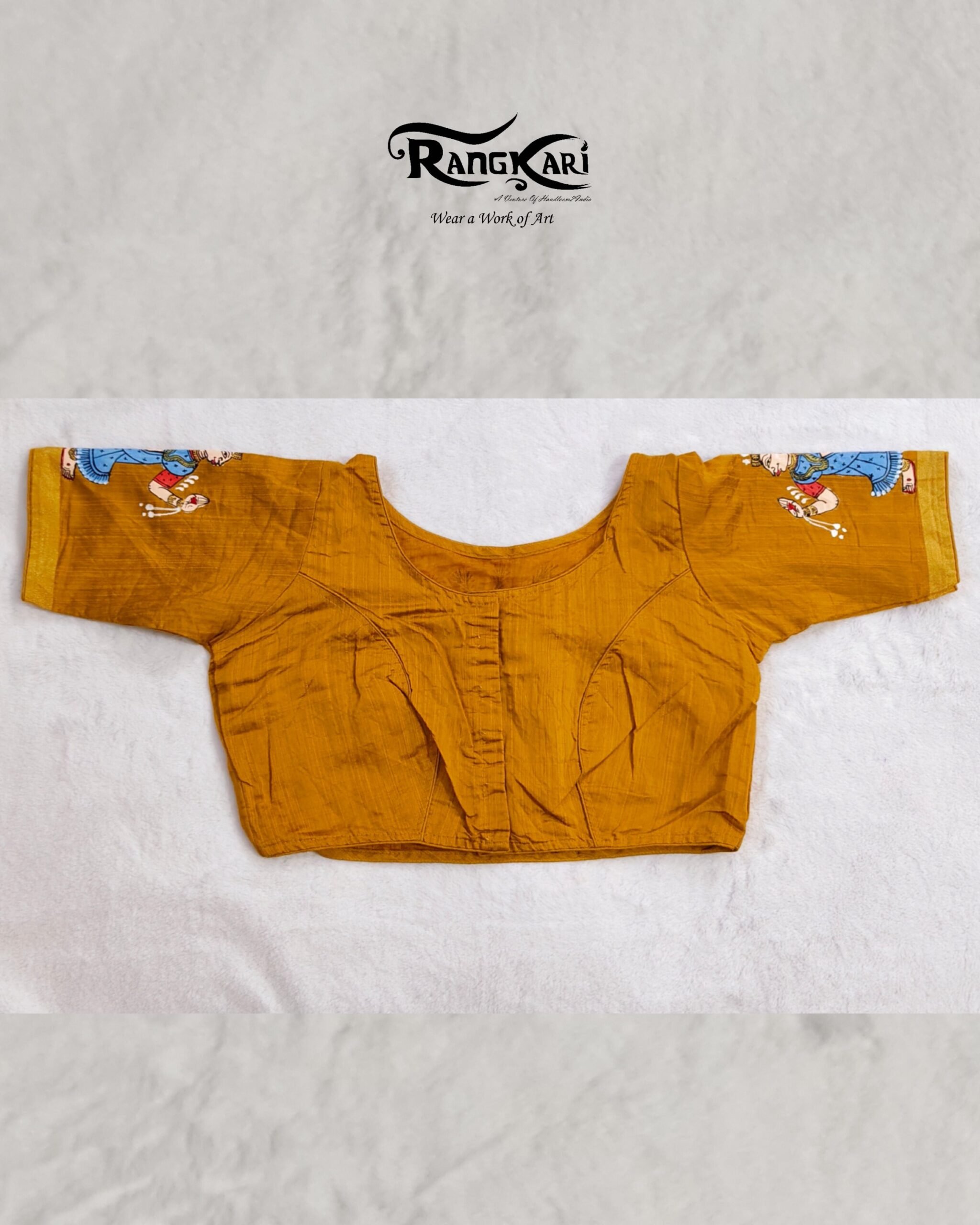 "RADHA VILASINI" Hand Painted Pattachitra Blouse - Image 6