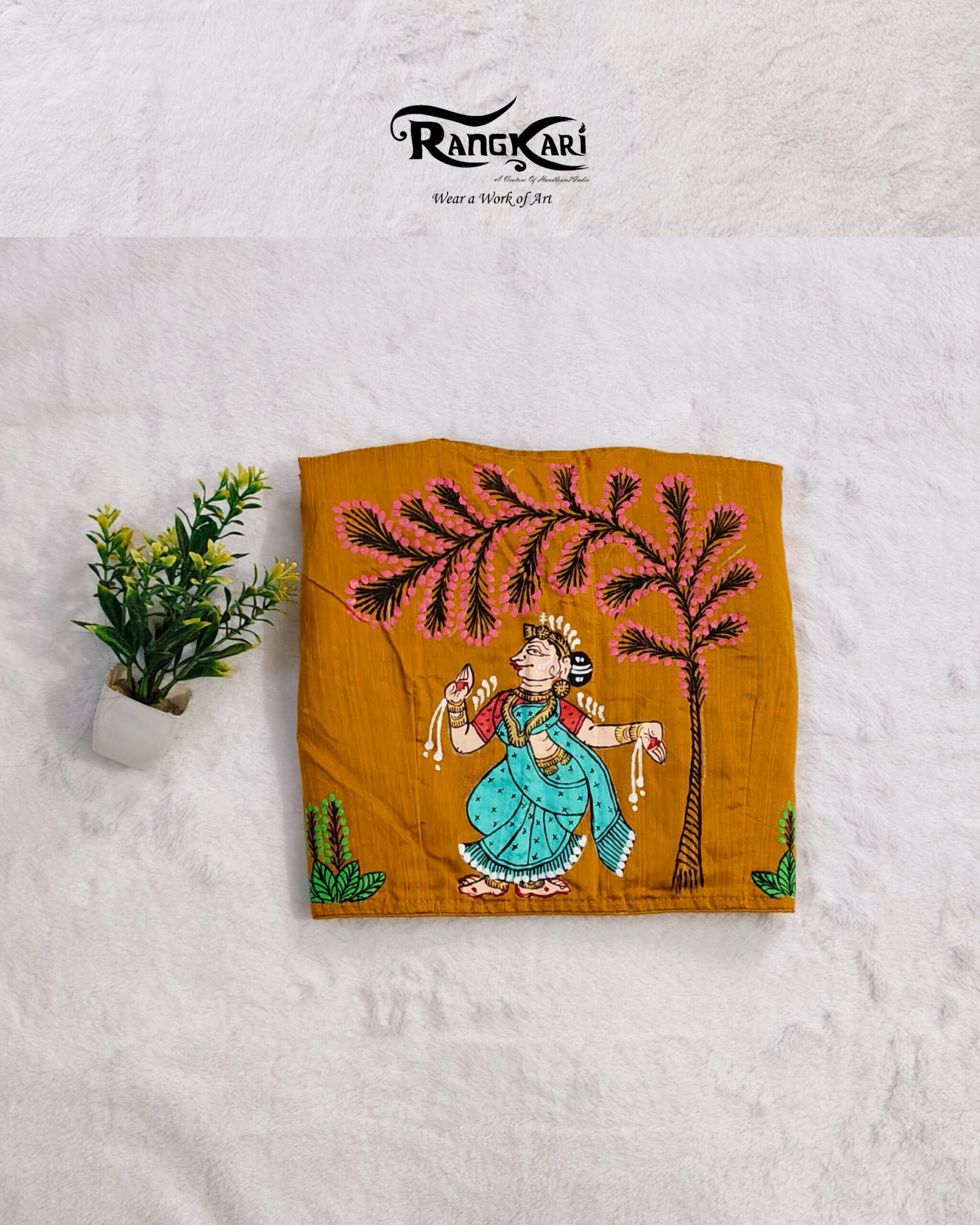 "RADHA VILASINI" Hand Painted Pattachitra Blouse - Image 8