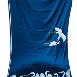 "Neel Sarovar" Hand-Painted Satin Silk Saree