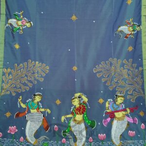 "JAL KANYA" Hand-Painted Soft Silk Saree With Bomkai Pallu