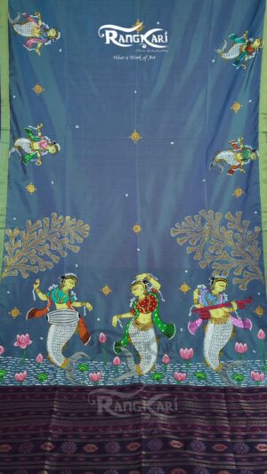 JAL KANYA Hand-Painted Soft Silk Saree With Bomkai Pallu - Mermaid Design