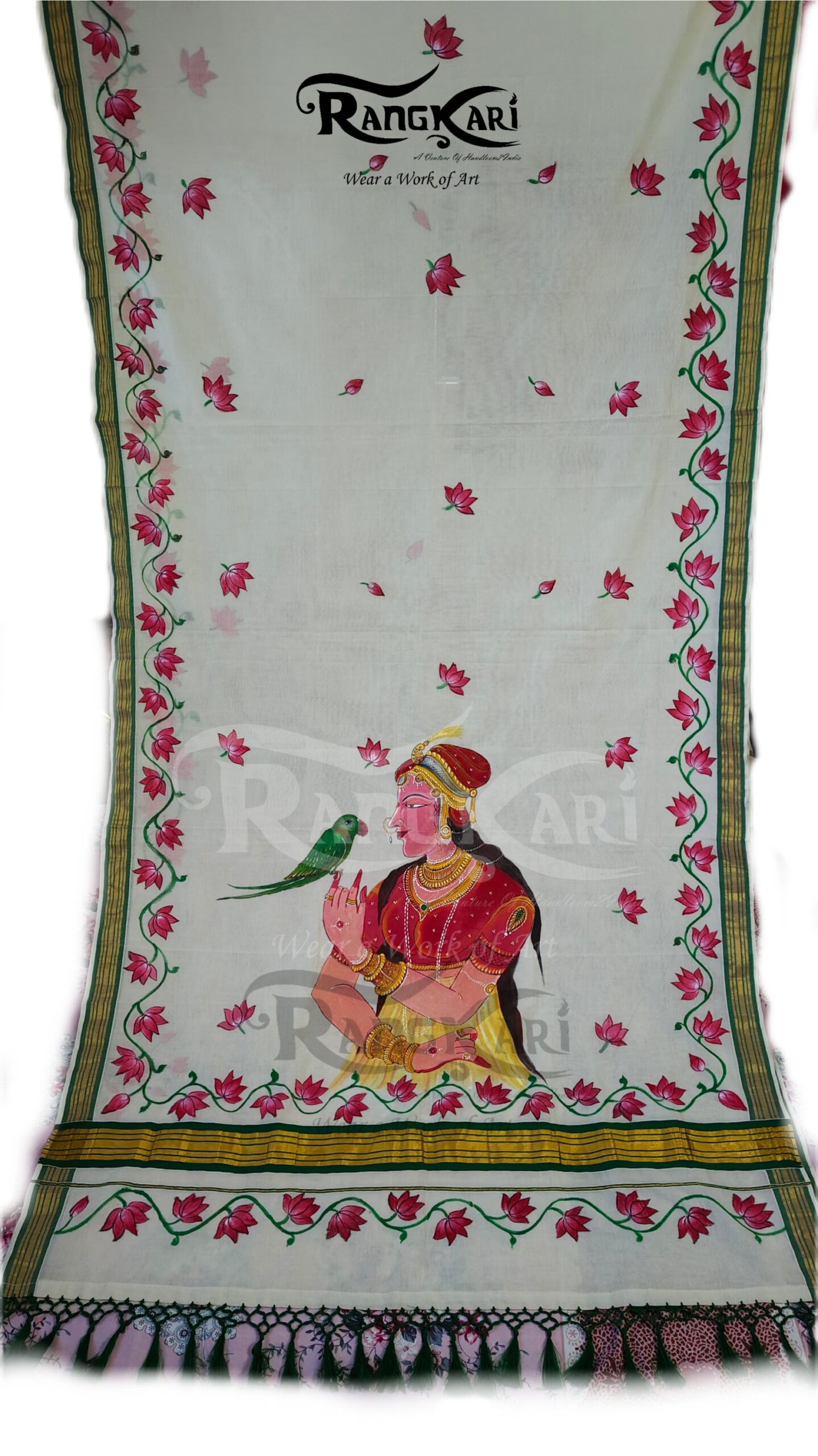 "RAJASTHANI NOOR" Kerala Kasavu Cotton Saree - Image 2