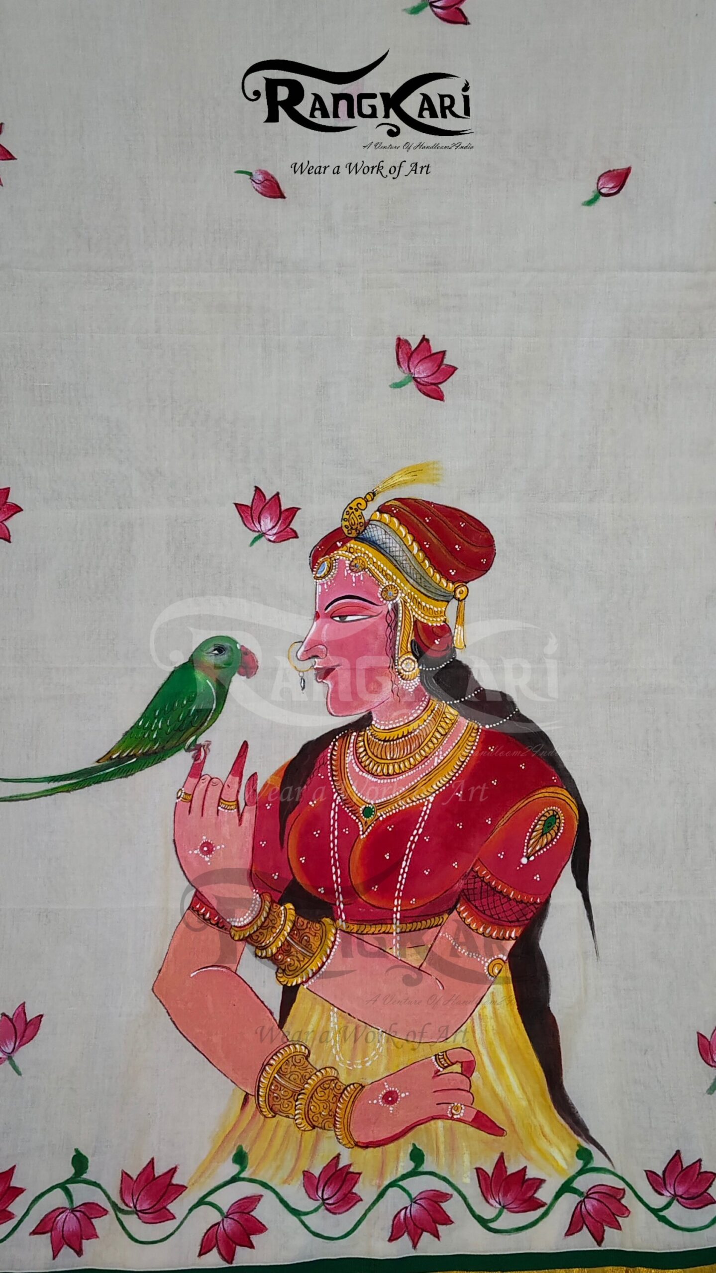 "RAJASTHANI NOOR" Kerala Kasavu Cotton Saree - Image 4