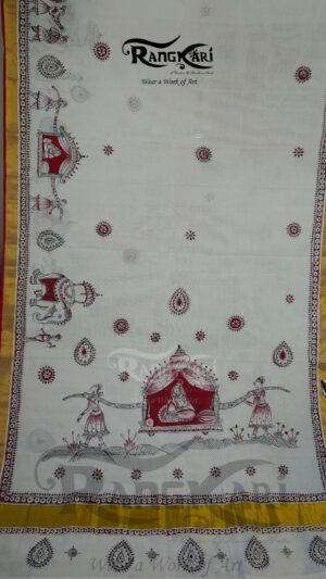 AANGAN SE DOLI Kerala Kasavu Cotton Saree - Vidai Design