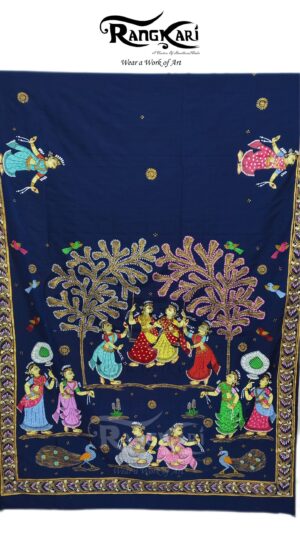 RAJA DOLI UTSAV Hand-painted Pattachitra Soft Silk Saree - Raja Doli Design
