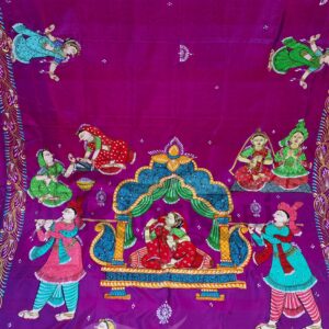 "Vivah Ki Kahani"Hand-Painted Wedding Story Saree