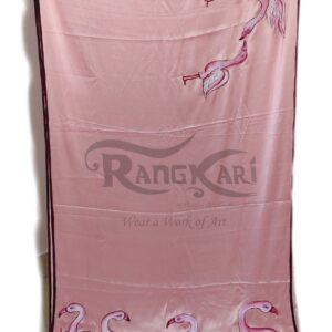 "GULABI SAATH" Hand-Painted Satin Silk Saree