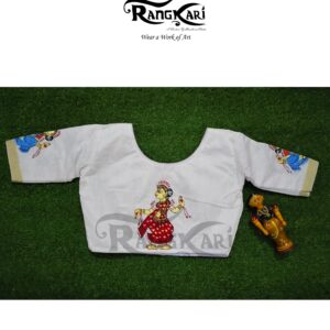 SHWETA NRITYA Hand Painted Ghicha Raw Silk Blouse