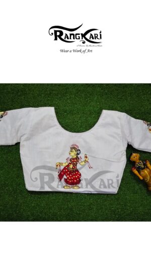 SHWETA NRITYA Hand Painted Ghicha Raw Silk Blouse