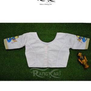 "SHWETA NRITYA" Hand Painted Ghicha Raw Silk Blouse