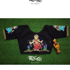 "SHYAM NRITYA" Hand Painted Ghicha Raw Silk Blouse