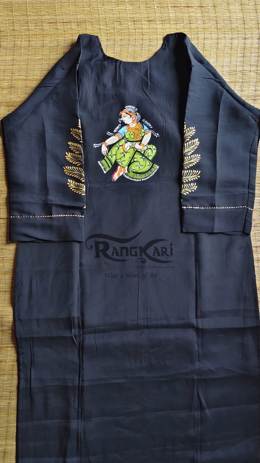 NRITYA VEENA Hand Painted Patachitra Silk Kurti - Image 5