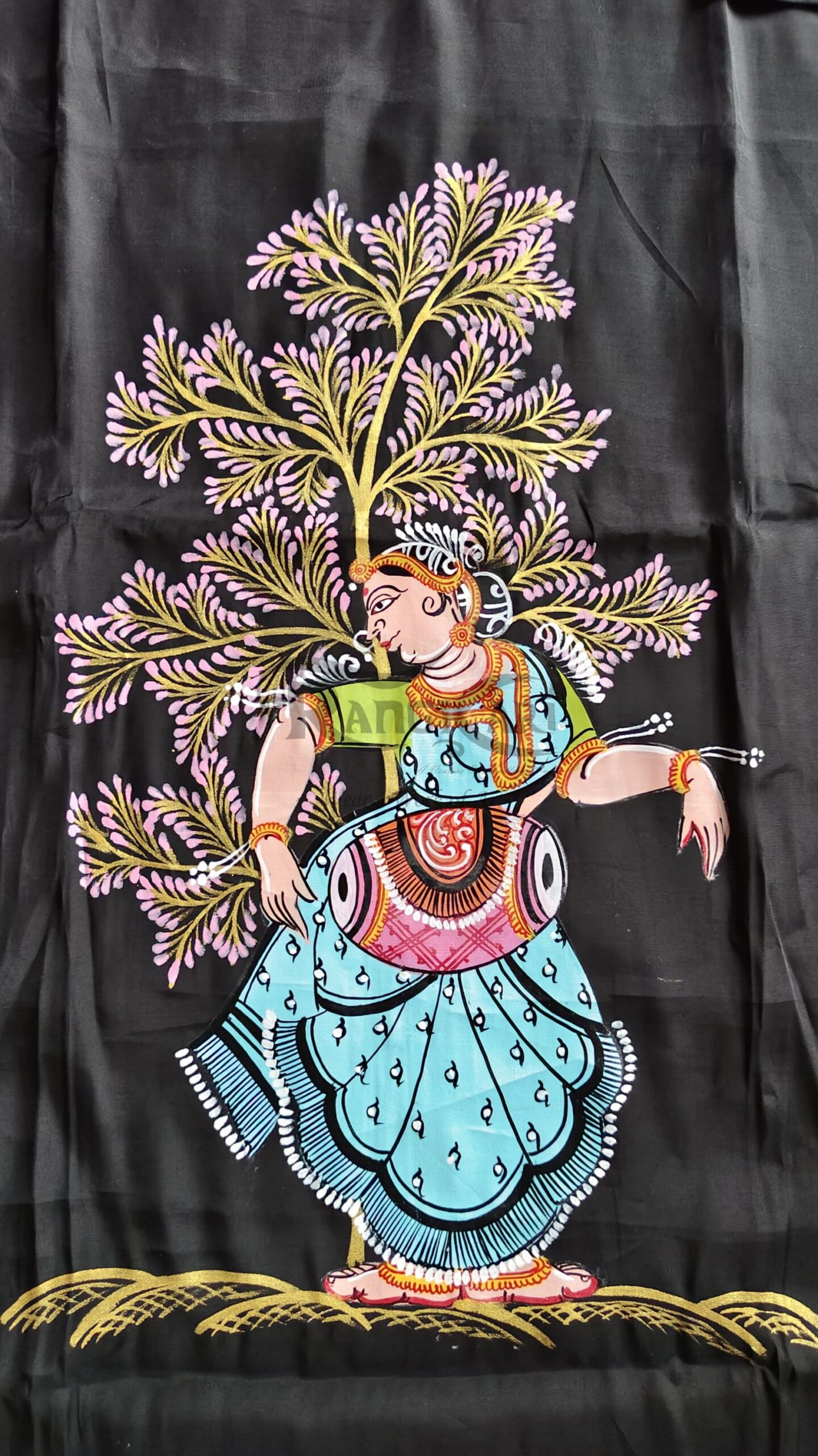 NRITYA VEENA Hand Painted Patachitra Silk Kurti - Image 7