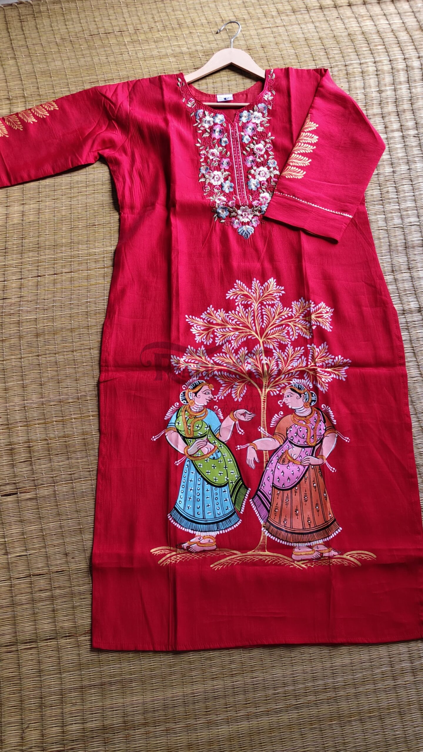 NRITYANGI Hand Painted Patachitra Silk Kurti - Image 2