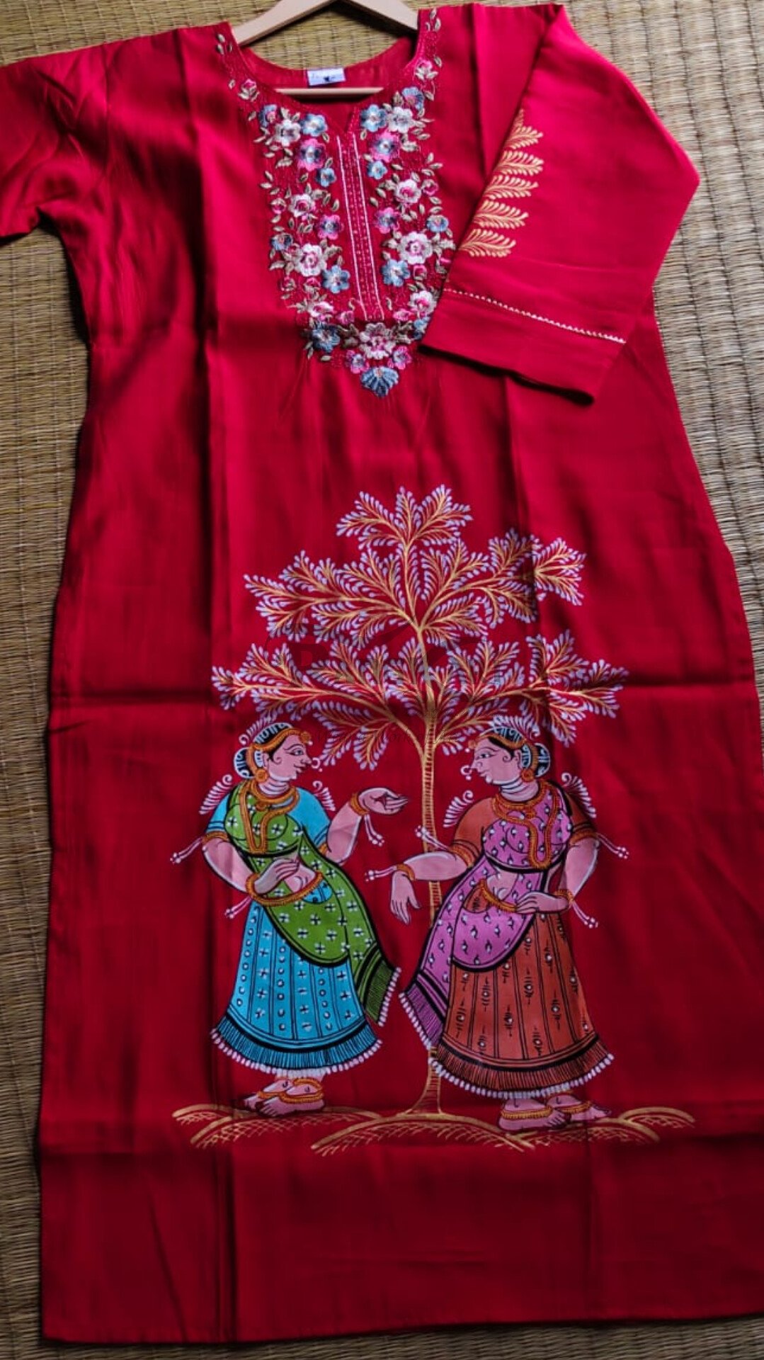 NRITYANGI Hand Painted Patachitra Silk Kurti - Image 4