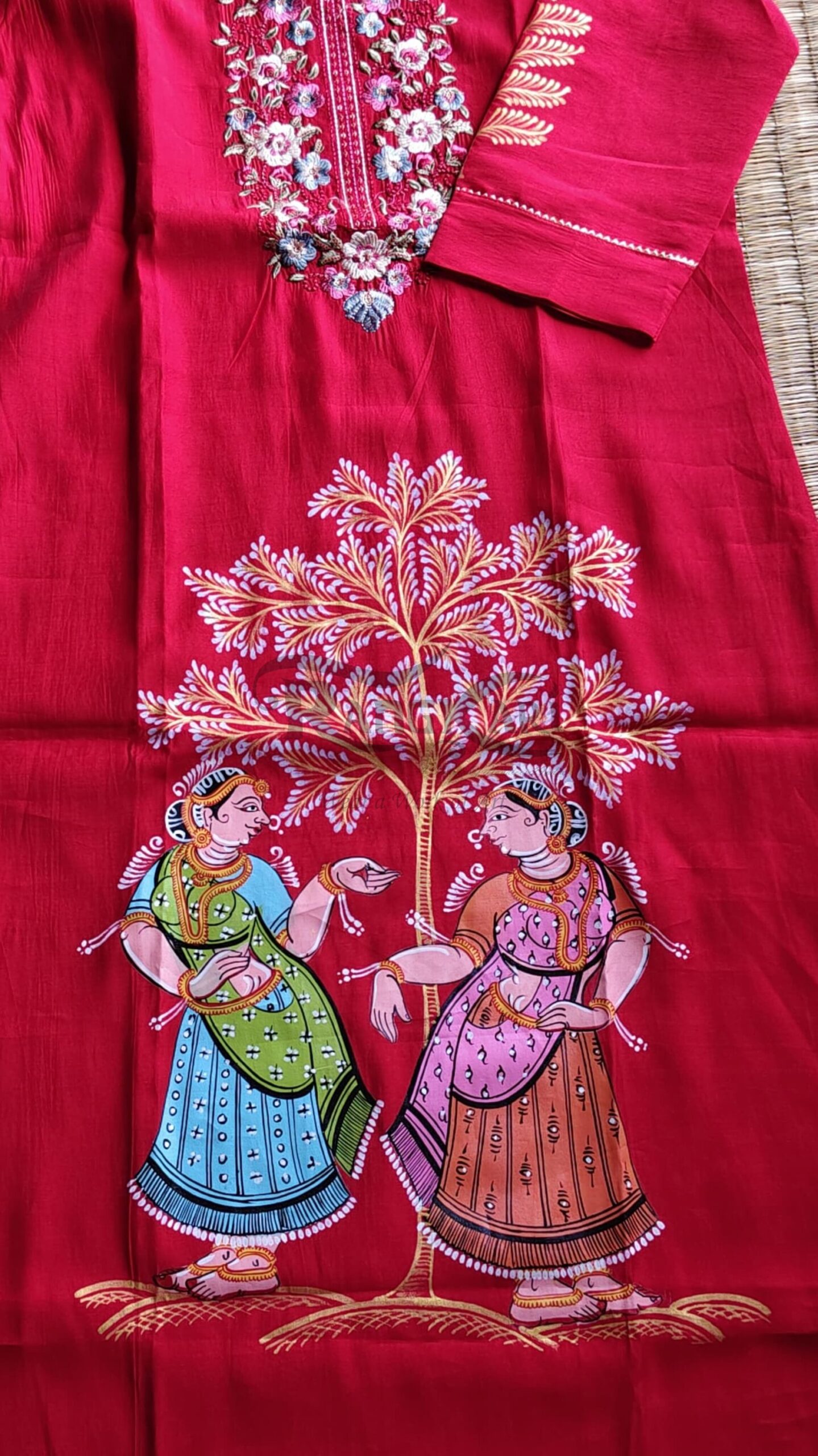 NRITYANGI Hand Painted Patachitra Silk Kurti - Image 6