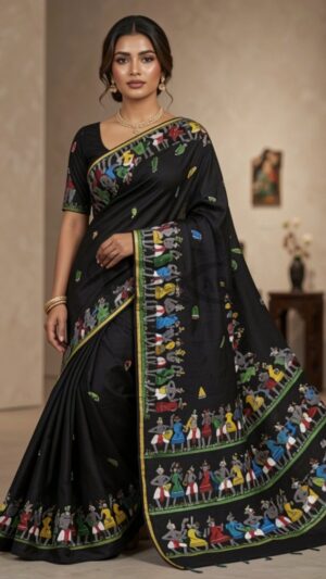RANGIKA Hand Painted Silk Saree