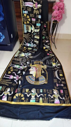 hamsaleela hand painted silk saree crane design copy