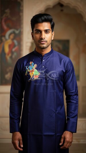 raag hand painted silk cotton kurta