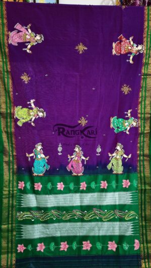 rangilkal hand painted ilkal saree