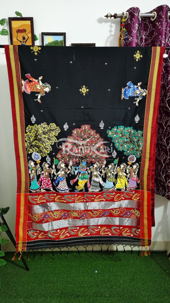shyam raas hand painted ilkal saree