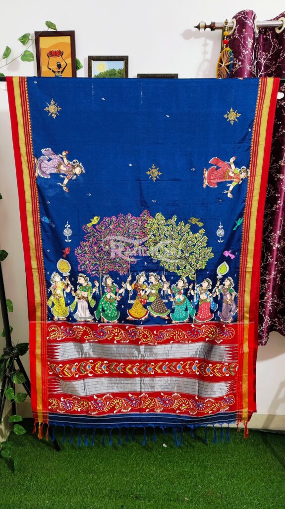 raja milan hand painted ilkal saree
