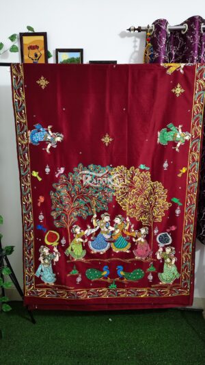 raja mohini hand painted pattachitra saree