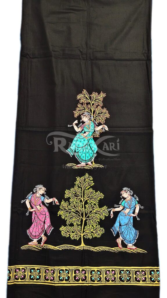 boita rasa hand painted pattachitra silk saree copy