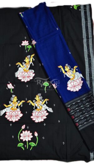 patrika hand painted sambalpuri cotton unstitched kurti piece copy