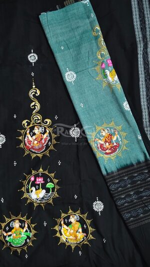 hansika hand painted sambalpuri cotton unstitched suit set