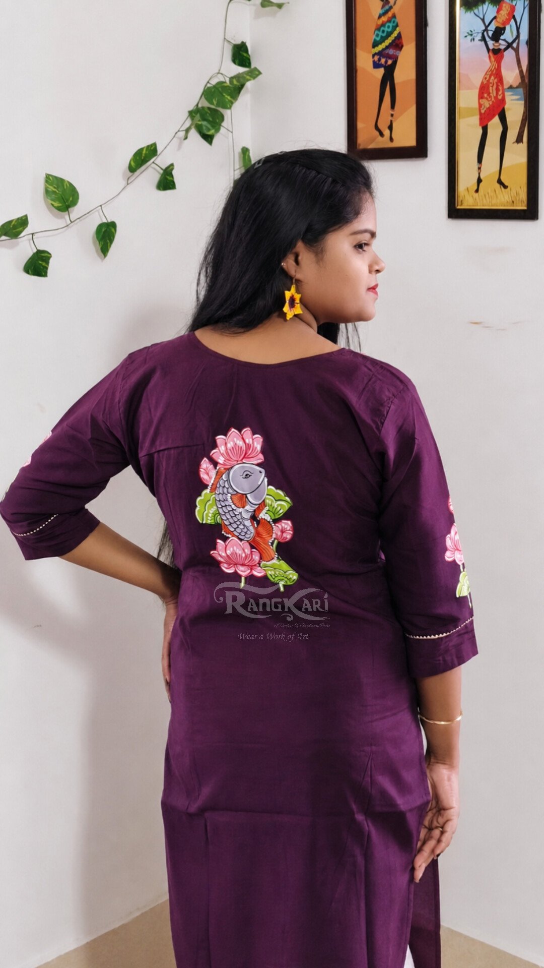 2026/06/1000661357.jpg neelambari hand painted patachitra silk kurti mermaid design copy